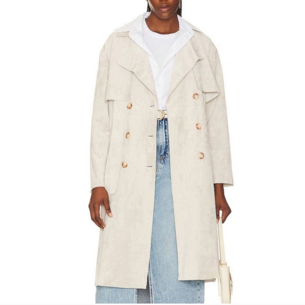 NWT Blanknyc Faux Suede Trench Coat Size XS